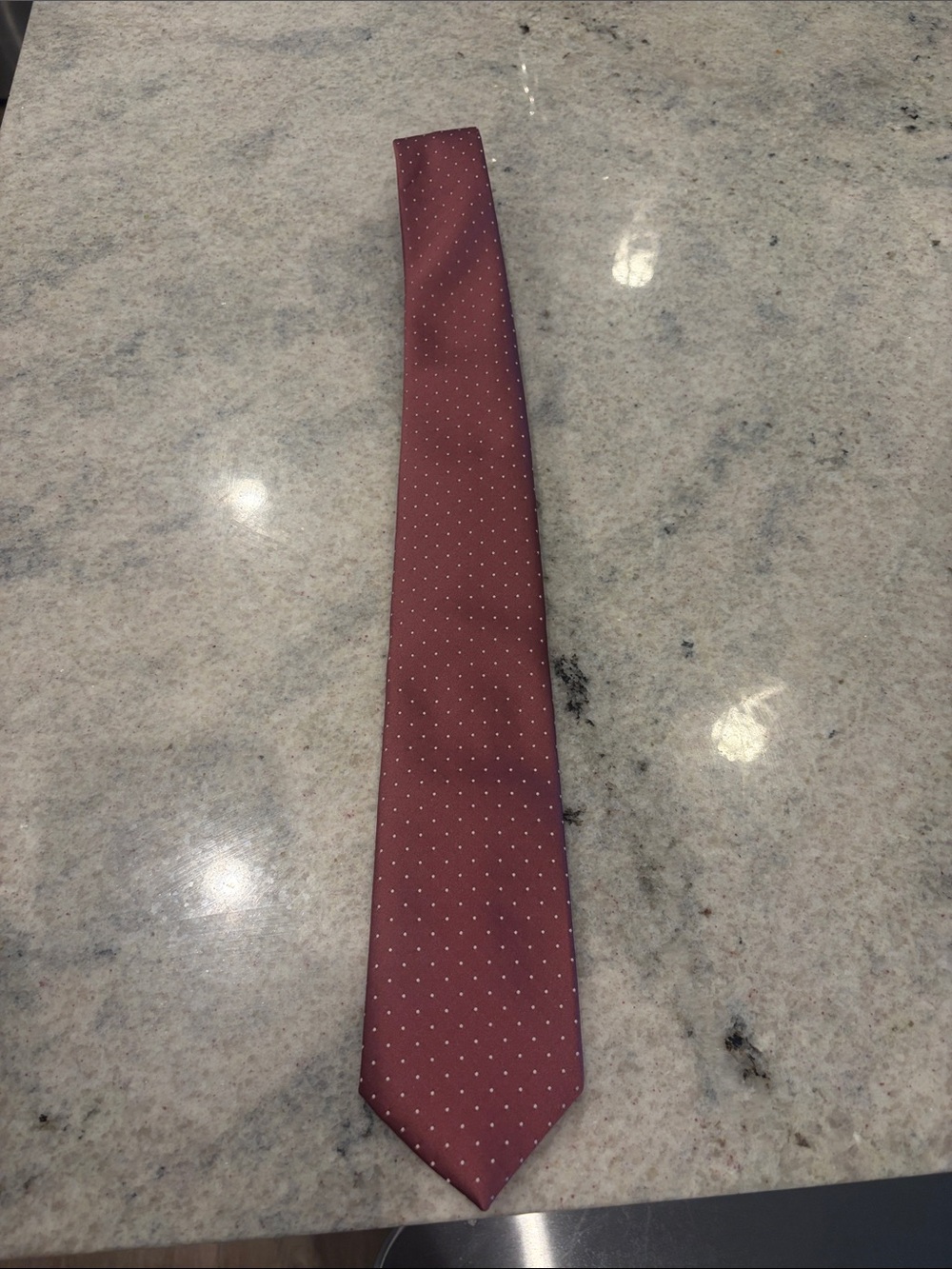 Men's Burgundy Micro Dot Tie - Unbranded